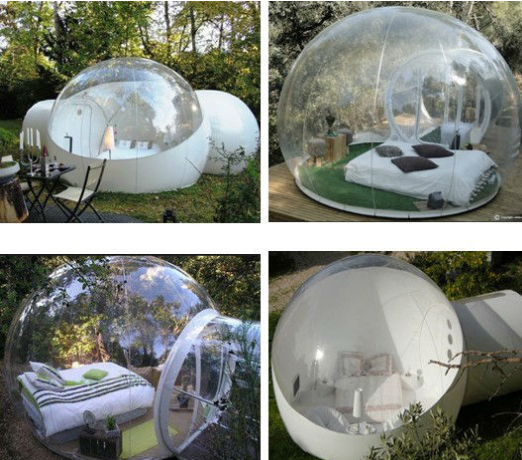 چادر حباب با تورم شفاف روی آب سفارشی ساخته شده است