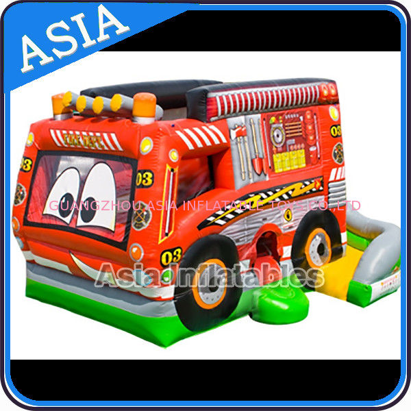 Outdoor Inflatable Cartoon Bus Jumping Castle For Children Party Games