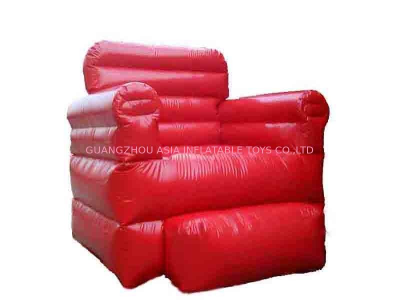 Hot selling red 0.9mm pvc tarpaulin Inflatable Sofa Chair with one seat