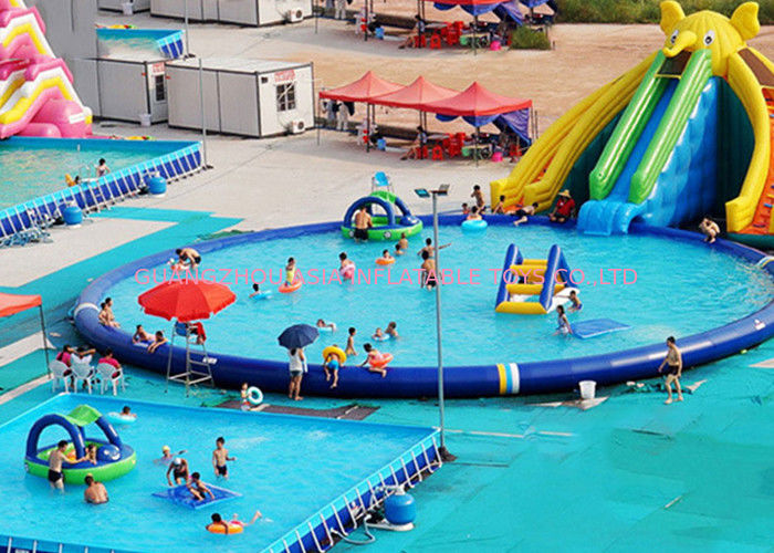 UV Resistance Commercial Inflatable Water Parks With Swimming Pool