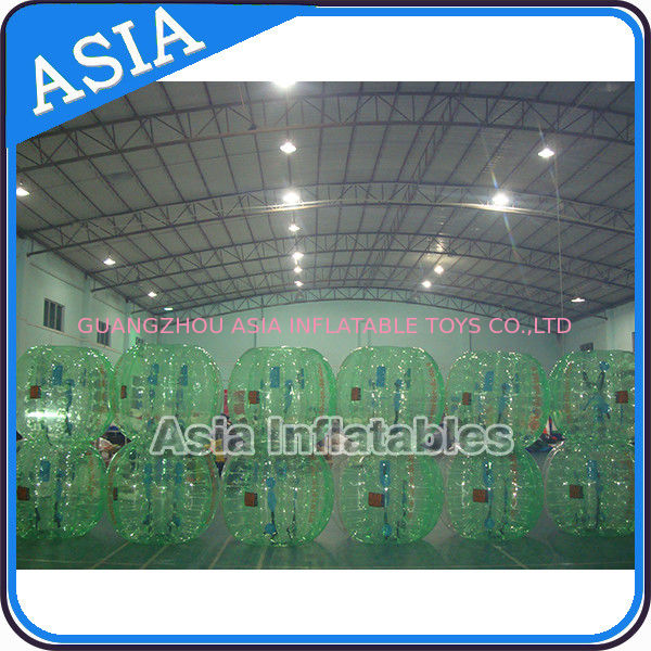Beautiful 1.0mm PVC Green Inflatable Bubble Football For Soocer Games